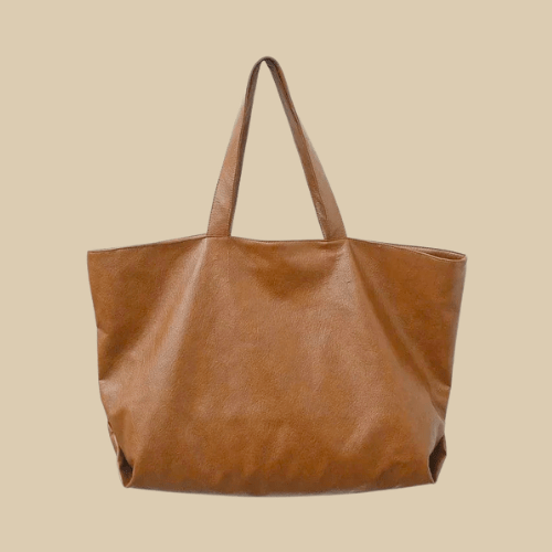 Large Vegan Leather Tote Bag for Women, Soft Everyday Shoulder Purse