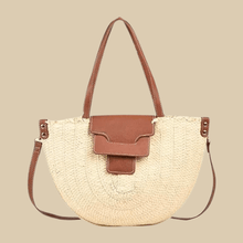 Large Straw Round Bag for Women, Boho Summer Crossbody Purse