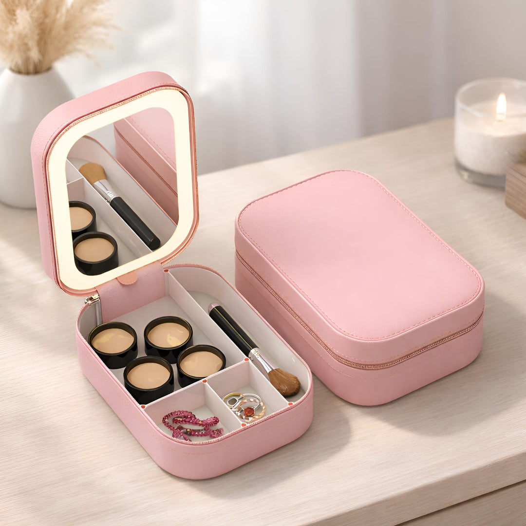 LED Reise-Make-up-Tasche mit Beleuchtung – kompakter Kosmetik-Organizer
