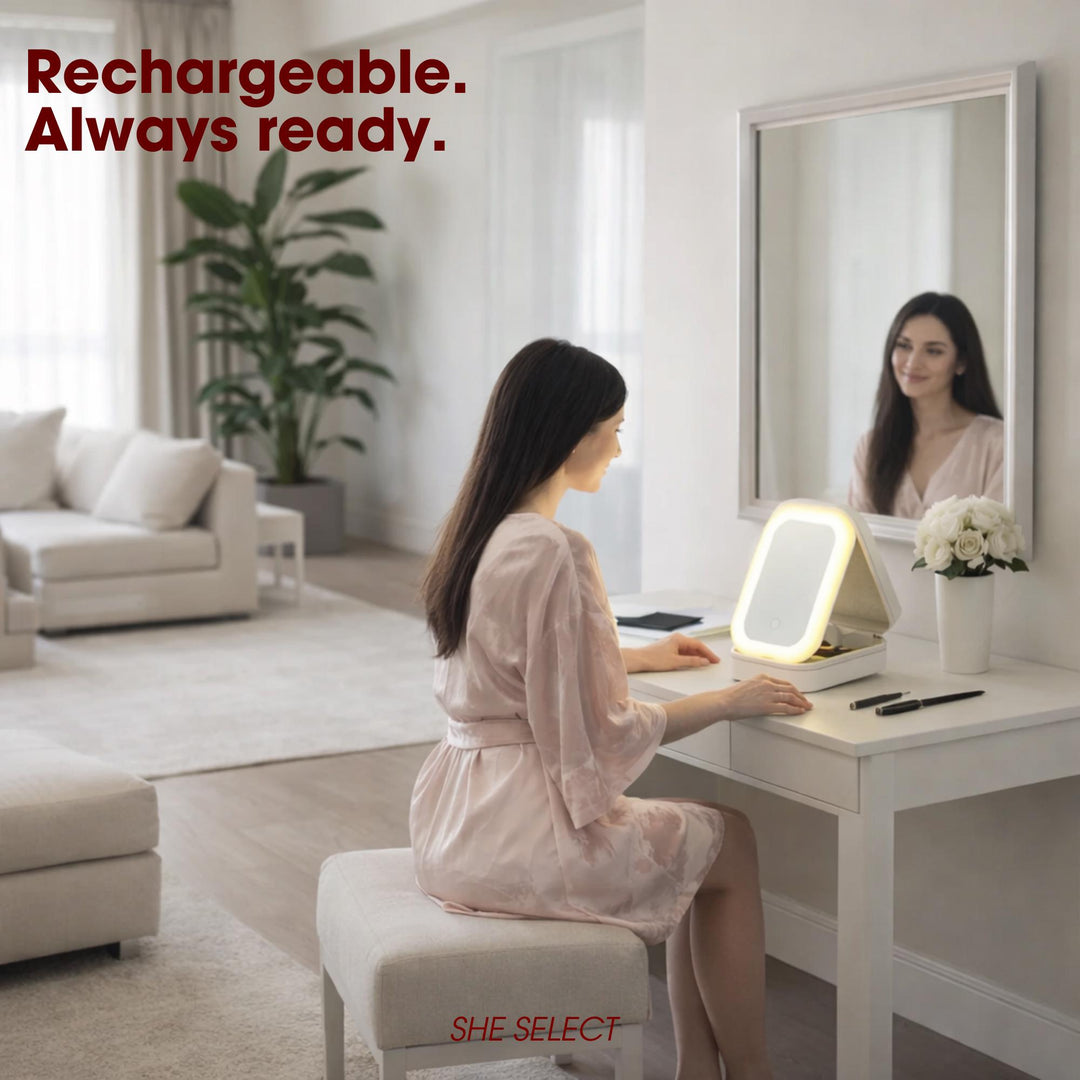 Lighted Makeup Bag, Portable LED Mirror Vanity Organizer, Rechargeable Cosmetic Case, SheSelects Atelier summer style