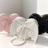 Bat Wing Heart Shaped Shoulder Bag, Vegan Leather Crossbody Purse, SheSelects Atelier summer style