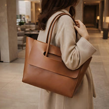 Minimalistische vegane Leder-Einkaufstasche, große Arbeits-Handtasche