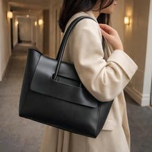 Minimalistische vegane Leder-Einkaufstasche, große Arbeits-Handtasche