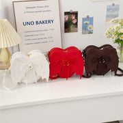 Red Heart Shaped Bat Wing Crossbody Bag, Vegan Leather Shoulder Purse, SheSelects Atelier summer style