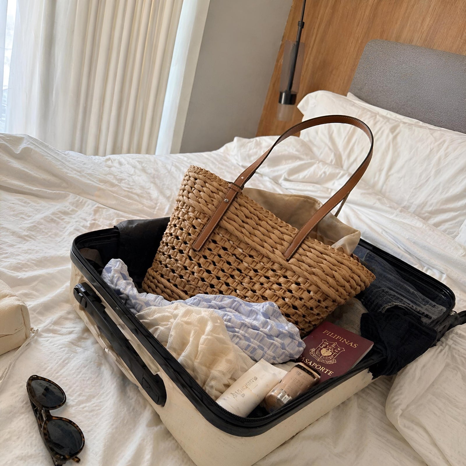 Large Straw Tote Bag, Woven Beach Shoulder Bag, Lightweight Travel Handbag, Resort Tote, SheSelects Atelier summer style