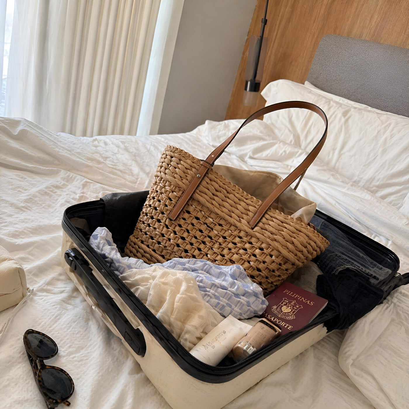 Large Straw Tote Bag, Woven Beach Shoulder Bag, Lightweight Travel Handbag, SheSelects Atelier summer style