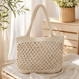 Brown Handwoven Cotton Rope Tote Bag, Soft Summer Shoulder Bag, SheSelects Atelier summer style