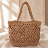 Beige Handwoven Cotton Rope Tote Bag, Soft Summer Shoulder Bag, SheSelects Atelier summer style
