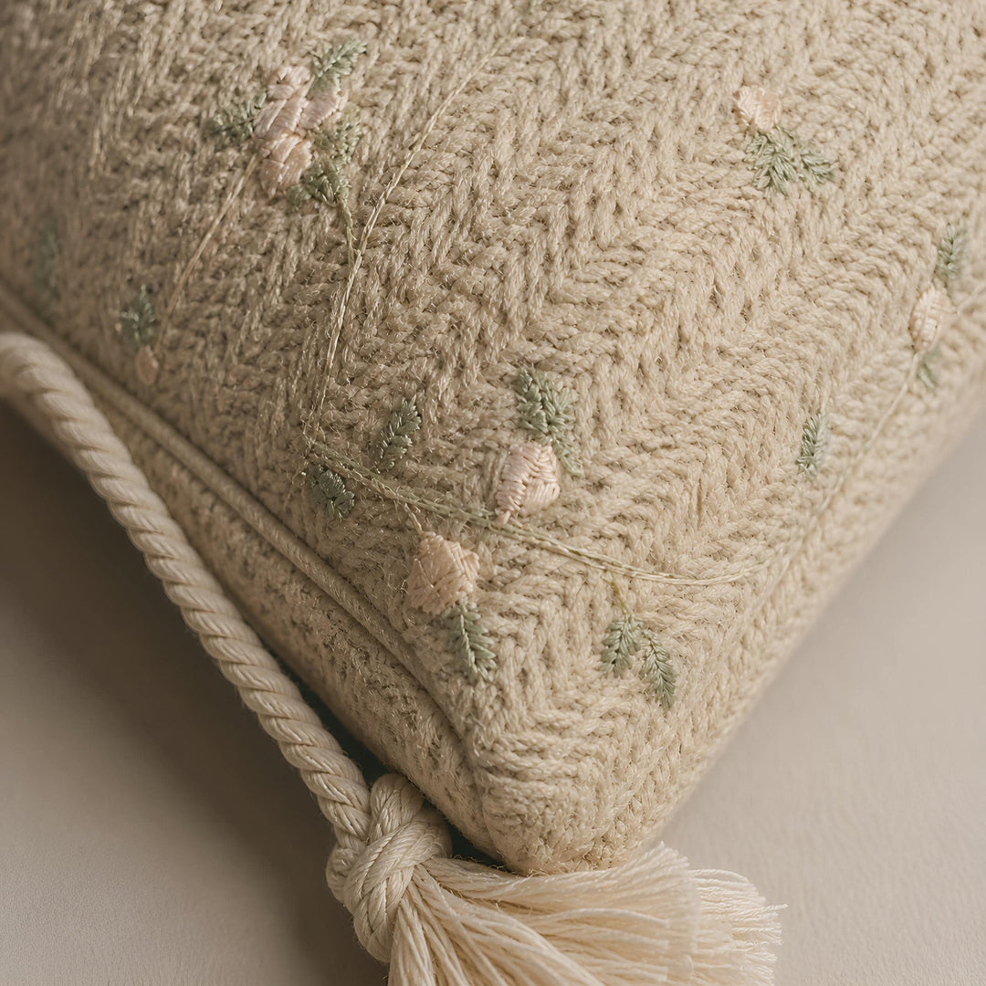 Embroidered Straw Shoulder Bag, Floral Lightweight Summer Beach Purse, SheSelects Atelier summer style