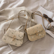 Floral Woven Straw Shoulder Bag, Lightweight Summer Purse for Vacation Outfits, SheSelects Atelier summer style