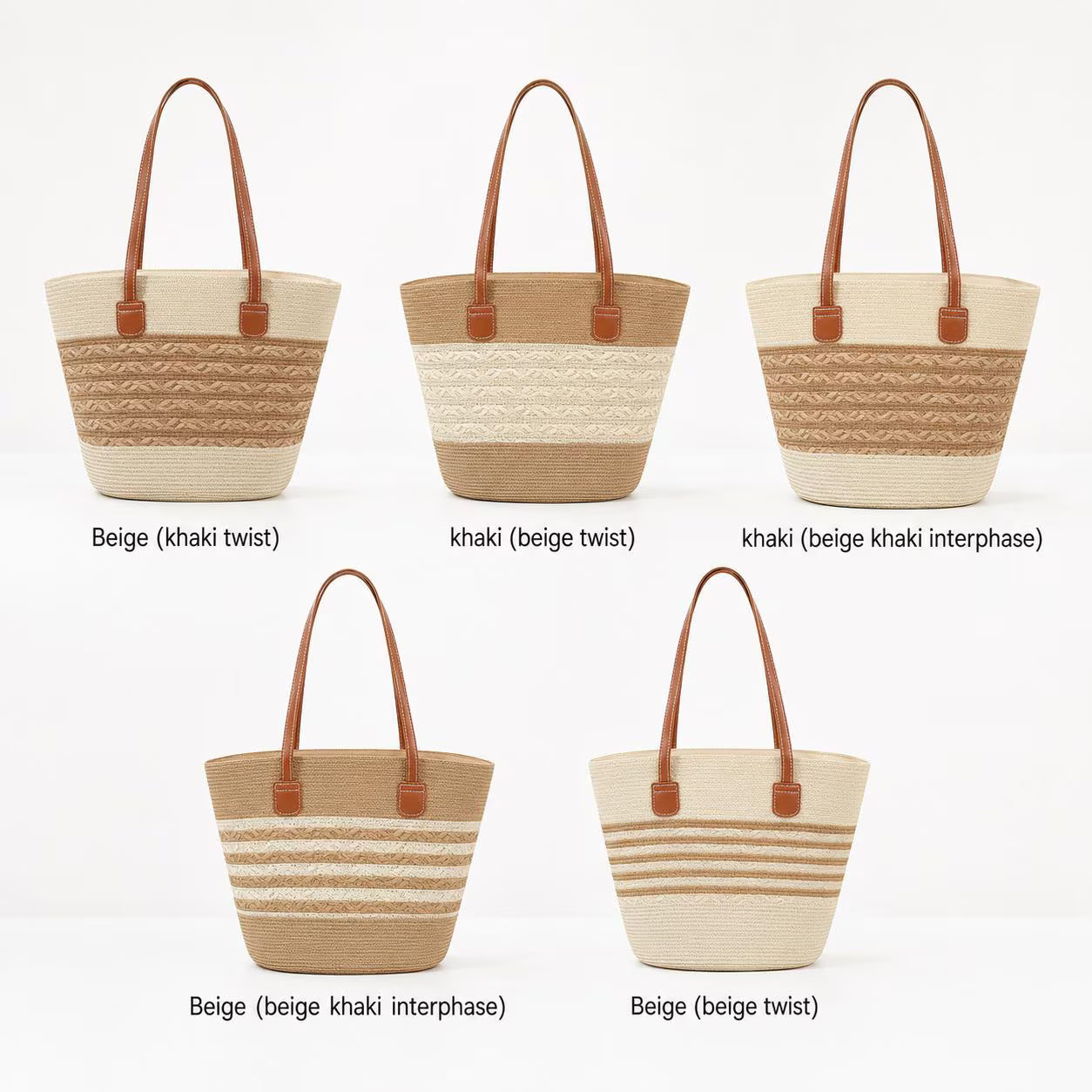 Beige Raffia Tote Bag, Large Summer Beach Shoulder Bag for Women, Resort Tote