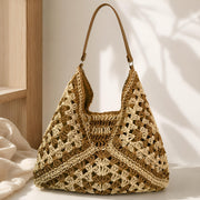 Handmade Woven Straw Shoulder Bag, Summer Hobo Bag, Resort Style, SheSelects Atelier summer style