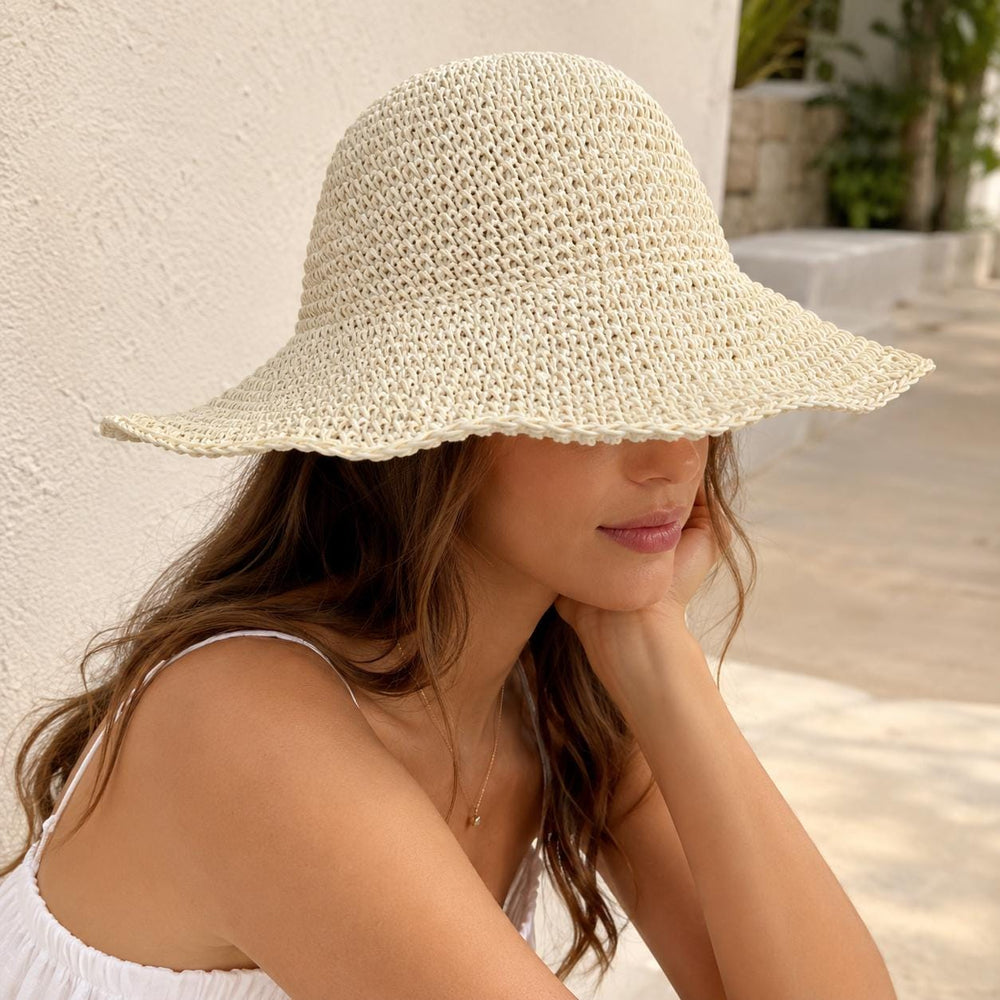Crochet Sun Hat for Women, Kettle Brim, Packable Garden & Beach Hat, Beach Vacation Hat