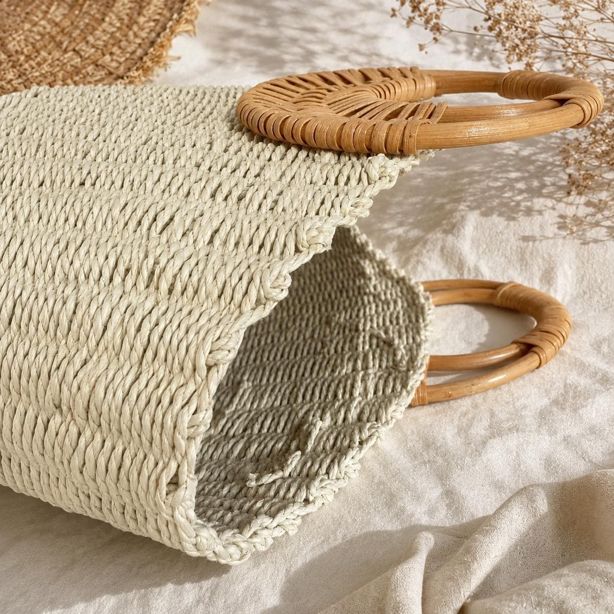 Handmade Straw Beach Bag, Summer Raffia Tote Purse for Vacation, SheSelects Atelier summer style