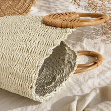 Handgemachte Stroh-Strandtasche, Sommer-Raffia-Einkaufstasche für den Urlaub