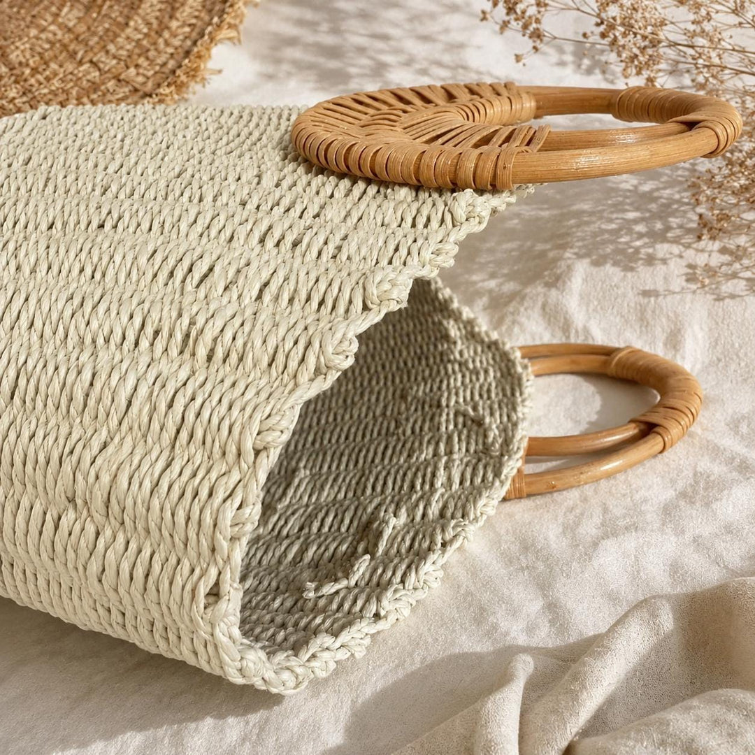 Handmade Straw Beach Bag, Summer Raffia Tote Purse for Vacation, Resort Tote, SheSelects Atelier summer style