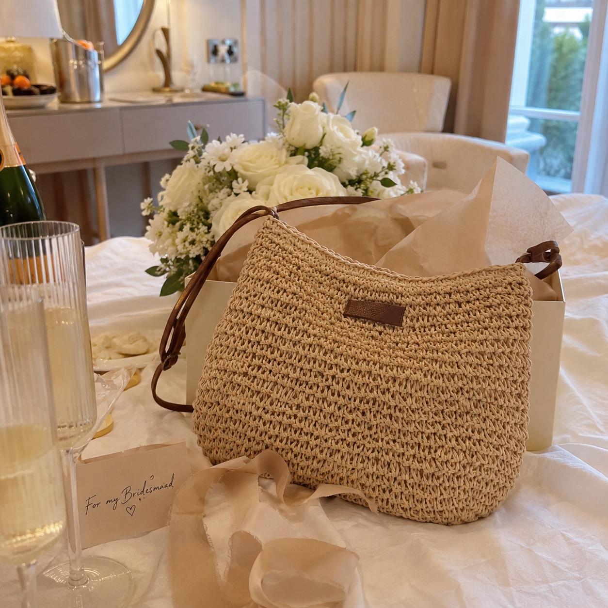 Bridesmaid Beach Bundle, Straw Hat and Bag Gift Set, SheSelects Atelier summer style