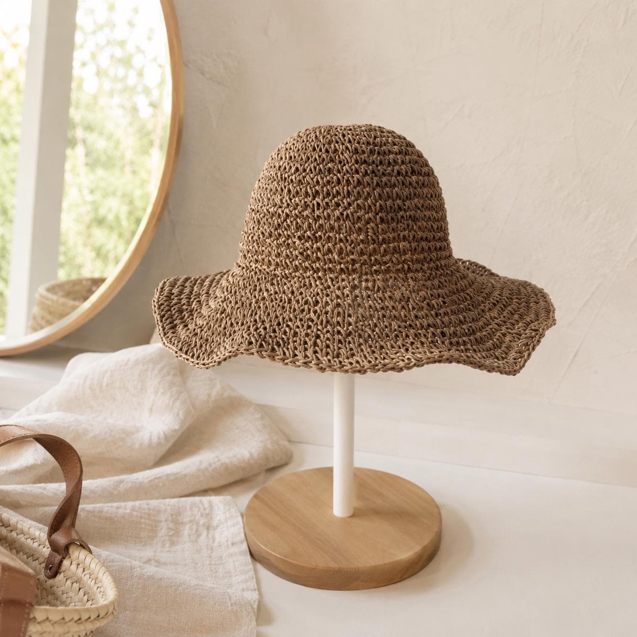 Foldable Straw Sun Hat for Women, Wide Brim Beach Vacation Hat, SheSelects Atelier summer style