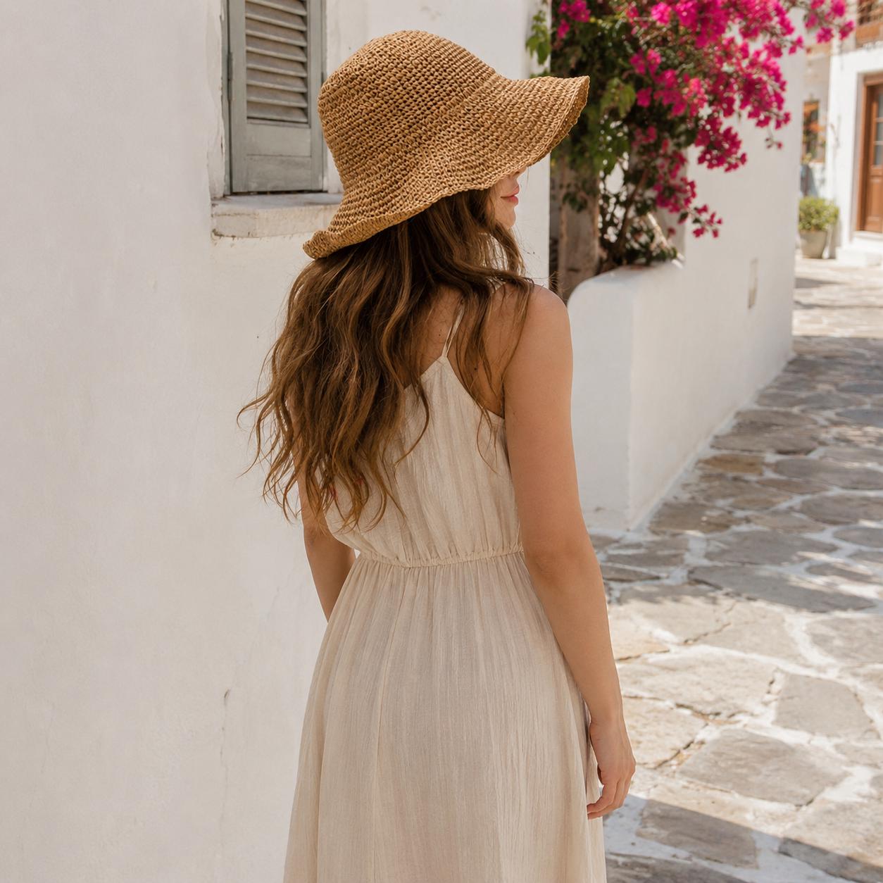 Crochet Sun Hat, Kettle Brim, Packable Garden & Beach Hat, Beach Vacation Hat, SheSelects Atelier summer style