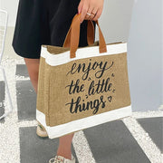 Jute Tote Bag for Women, Woven Summer Beach and Vacation Purse, styled as a SheSelects summer accessory
