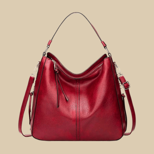 Vegan Leather Handbag for Women, Everyday City Purse in Black, styled as a SheSelects summer accessory