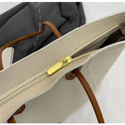Vegan Leather Tote Bag for Women, Soft Everyday Shoulder Purse in Coffee, styled as a SheSelects summer accessory