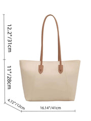 Vegan Leather Tote Bag for Women, Soft Everyday Shoulder Purse in Coffee, styled as a SheSelects summer accessory