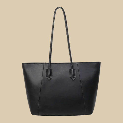 Vegan Leather Tote Bag for Women, Soft Everyday Shoulder Purse in Coffee, styled as a SheSelects summer accessory