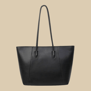 Vegan Leather Tote Bag for Women, Soft Everyday Shoulder Purse in Coffee, styled as a SheSelects summer accessory