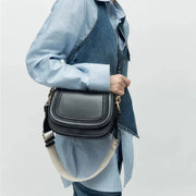 Small Vegan Leather Handbag for Women, Everyday City Purse in Black, styled as a SheSelects summer accessory