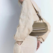 Small Vegan Leather Handbag for Women, Everyday City Purse in Black, styled as a SheSelects summer accessory