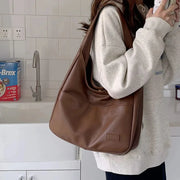 Large Vegan Leather Handbag for Women, Everyday City Purse in Coffee, styled as a SheSelects summer accessory