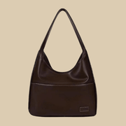 Large Vegan Leather Handbag for Women, Everyday City Purse in Coffee, styled as a SheSelects summer accessory