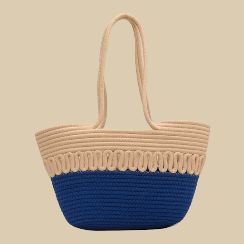 Large Straw Summer Bag for Women, Natural Summer Vacation Purse in Black, styled as a SheSelects summer accessory