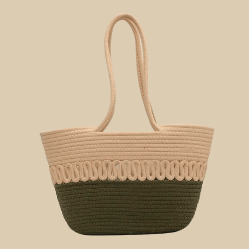 Large Straw Summer Bag for Women, Natural Summer Vacation Purse in Black, styled as a SheSelects summer accessory