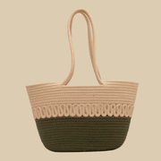 Large Straw Summer Bag for Women, Natural Summer Vacation Purse in Black, styled as a SheSelects summer accessory