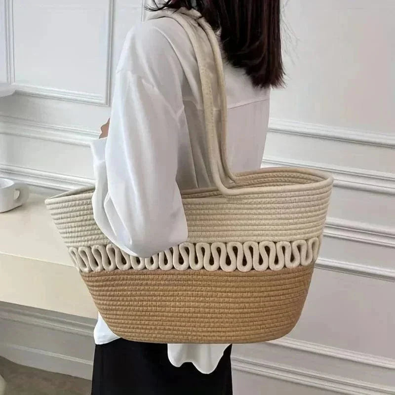 Large Straw Summer Bag for Women, Natural Summer Vacation Purse