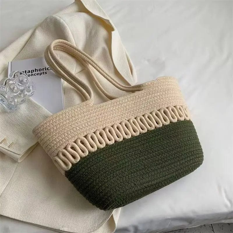 Large Straw Summer Bag for Women, Natural Summer Vacation Purse in Black, styled as a SheSelects summer accessory