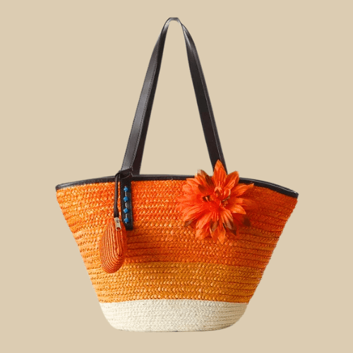Large Straw Beach Bag for Women, Lightweight Summer Vacation Purse