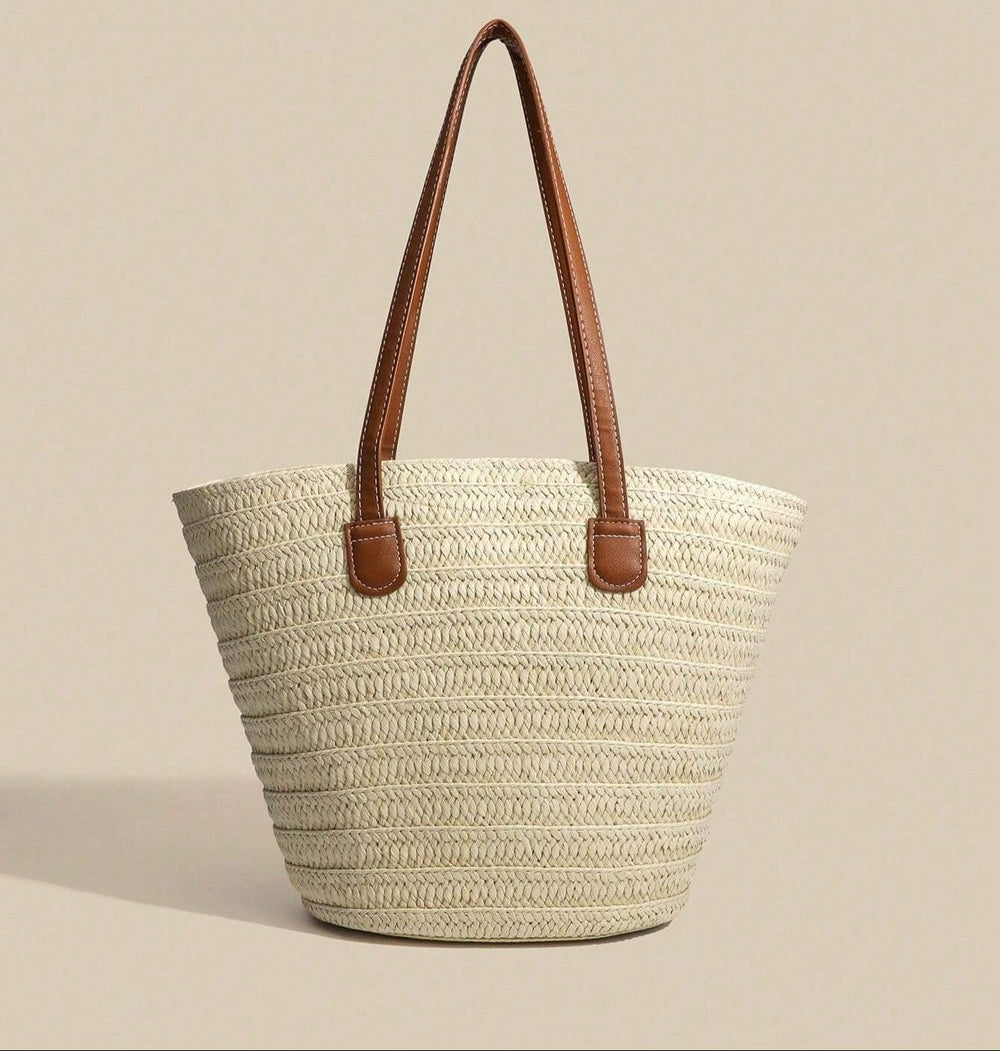 Large Straw Tote Bag for Women, Woven Summer Beach and Vacation Purse