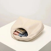 Vegan Leather Hobo Bag for Women, Slouchy Everyday Shoulder Purse in Burgundy, styled as a SheSelects summer accessory