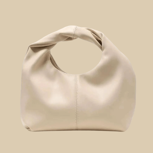 Vegan Leather Hobo Bag for Women, Slouchy Everyday Shoulder Purse in Burgundy, styled as a SheSelects summer accessory