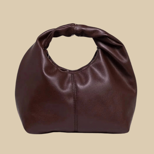 Vegan Leather Hobo Bag for Women, Slouchy Everyday Shoulder Purse in Burgundy, styled as a SheSelects summer accessory