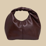 Vegan Leather Hobo Bag for Women, Slouchy Everyday Shoulder Purse in Burgundy, styled as a SheSelects summer accessory