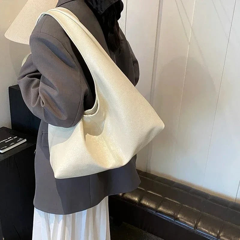 Vegan Leather Hobo Bag for Women, Slouchy Everyday Shoulder Purse in Burgundy, styled as a SheSelects summer accessory