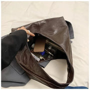 Vegan Leather Hobo Bag for Women, Slouchy Everyday Shoulder Purse in Burgundy, styled as a SheSelects summer accessory