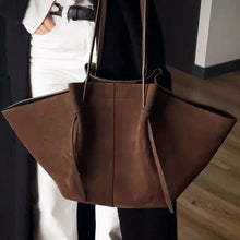 Suede Style Vegan Leather Tote Bag for Women, Soft Everyday Shoulder Purse
