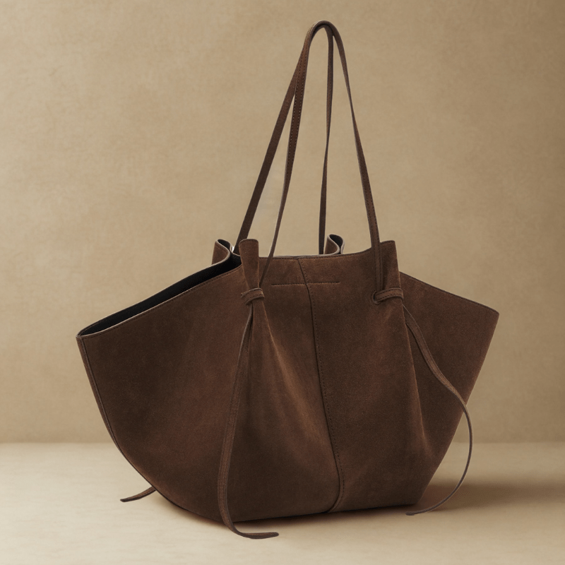 Suede Style Vegan Leather Tote Bag for Women, Soft Everyday Shoulder Purse