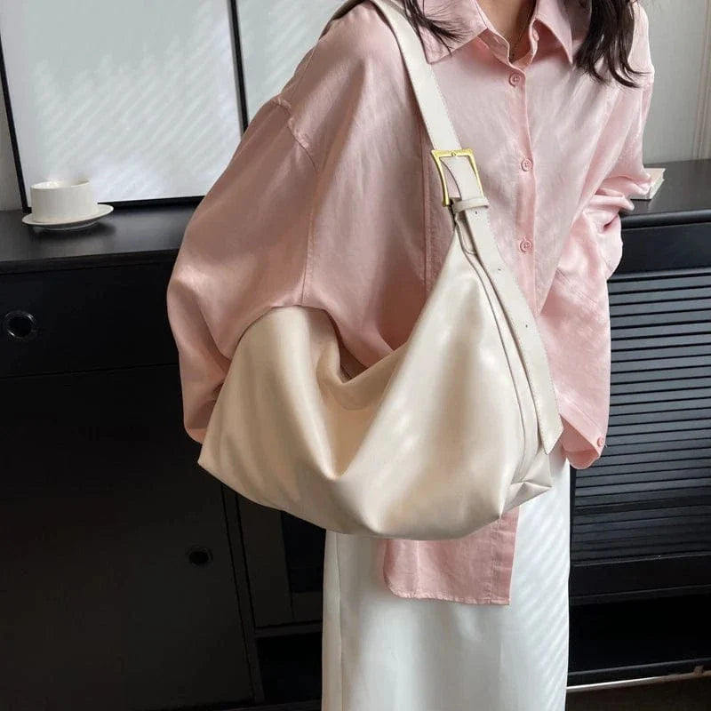 Vegan Leather Tote Bag for Women, Soft Everyday Shoulder Purse in Coffee, styled as a SheSelects summer accessory