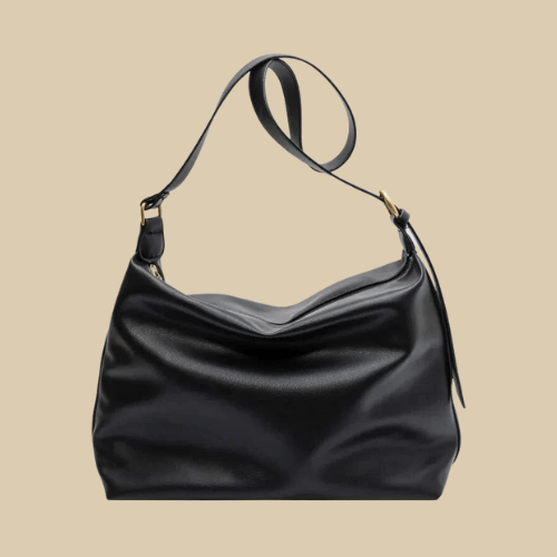 Vegan Leather Tote Bag for Women, Soft Everyday Shoulder Purse in Coffee, styled as a SheSelects summer accessory